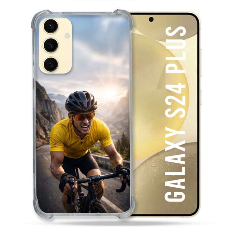 Coque Renforcée Pour Samsung Galaxy S24 Plus Sport Cyclisme Maillot Jaune