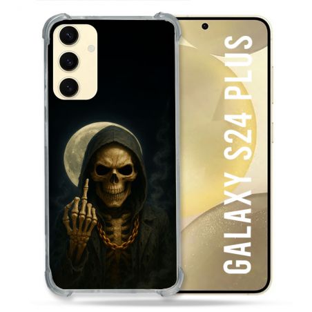 Coque Renforcée Pour Samsung Galaxy S24 Plus Tete de Mort Doigt 2026