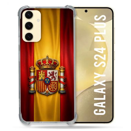 Coque Renforcée Pour Samsung Galaxy S24 Plus Voyage Drapeau Espagne