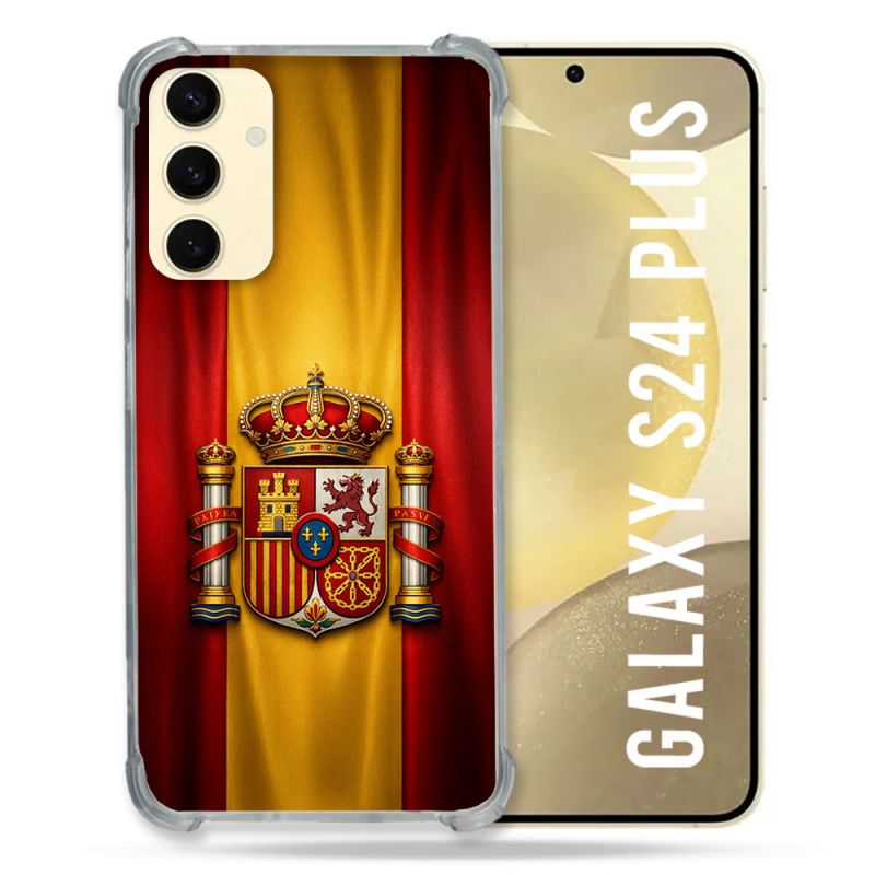 Coque Renforcée Pour Samsung Galaxy S24 Plus Voyage Drapeau Espagne