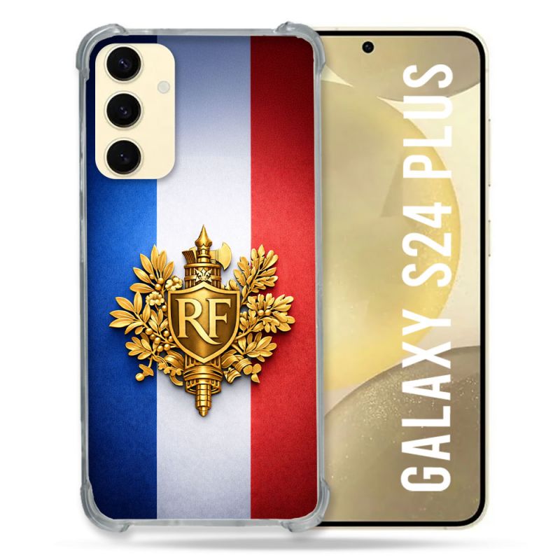 Coque Renforcée Pour Samsung Galaxy S24 Plus Voyage Drapeau France