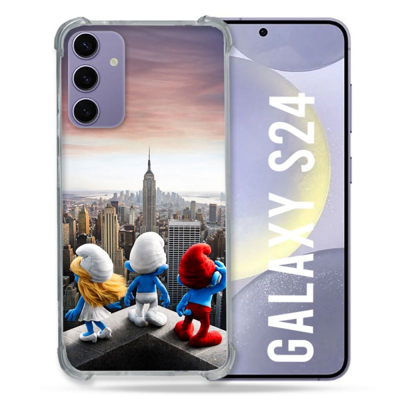 Coque Renforcée Pour Samsung Galaxy S24 Schtroumpfs New York