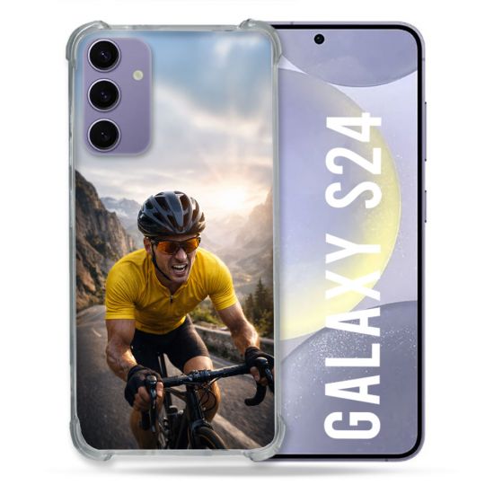 Coque Renforcée Pour Samsung Galaxy S24 Sport Cyclisme Maillot Jaune