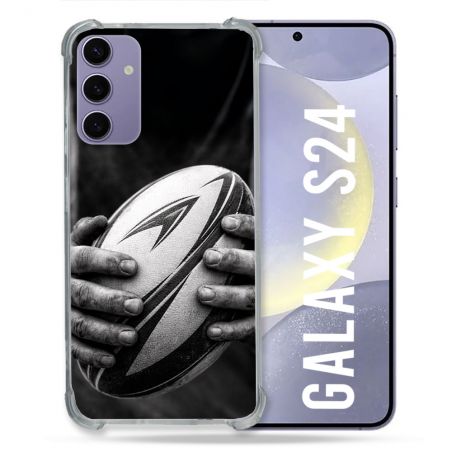 Coque Renforcée Pour Samsung Galaxy S24 Sport Rugby Ballon Moderne