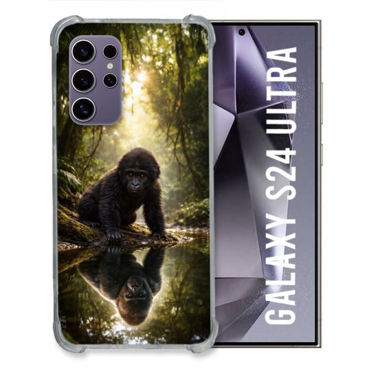 Coque Renforcée Pour Samsung Galaxy S24 Ultra Animal Gorille Reflet