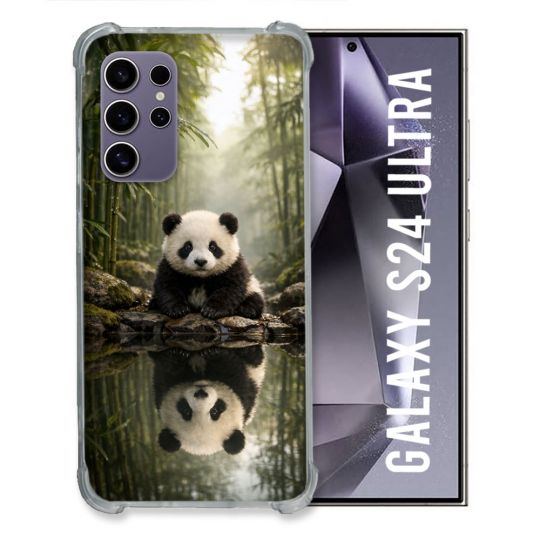 Coque Renforcée Pour Samsung Galaxy S24 Ultra Animal Panda Reflet