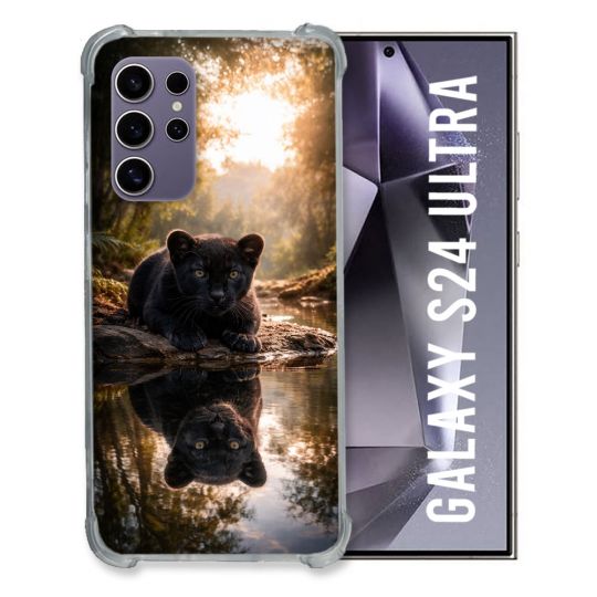 Coque Renforcée Pour Samsung Galaxy S24 Ultra Animal Panthère Reflet