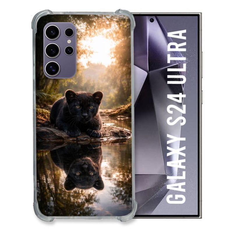 Coque Renforcée Pour Samsung Galaxy S24 Ultra Animal Panthère Reflet