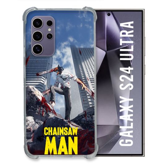 Coque Renforcée Pour Samsung Galaxy S24 Ultra Manga Chainsaw Man Denji