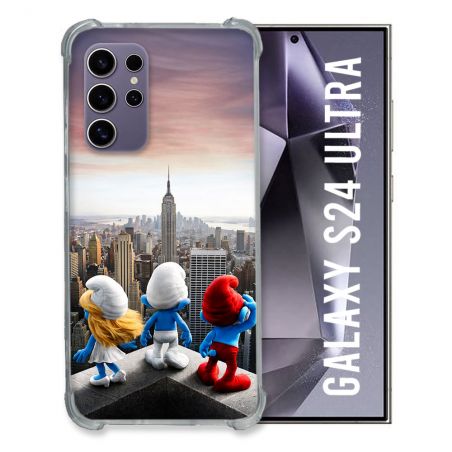 Coque Renforcée Pour Samsung Galaxy S24 Ultra Schtroumpfs New York