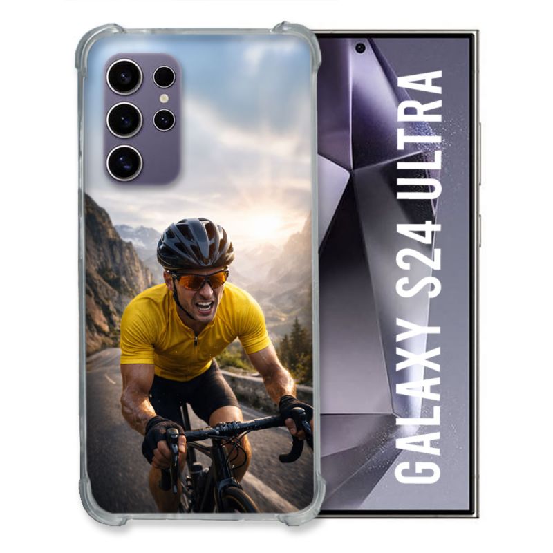 Coque Renforcée Pour Samsung Galaxy S24 Ultra Sport Cyclisme Maillot Jaune