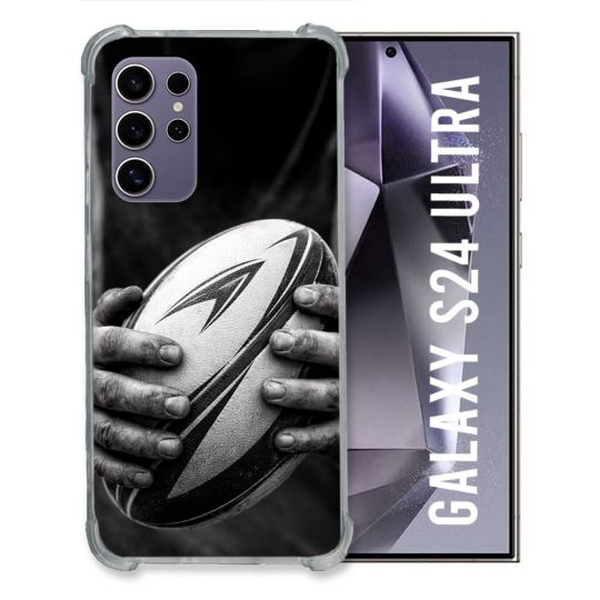 Coque Renforcée Pour Samsung Galaxy S24 Ultra Sport Rugby Ballon Moderne