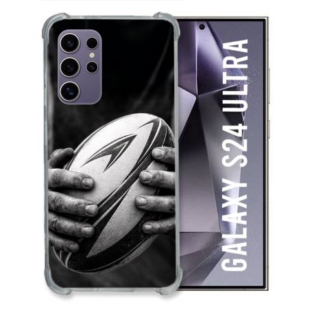 Coque Renforcée Pour Samsung Galaxy S24 Ultra Sport Rugby Ballon Moderne