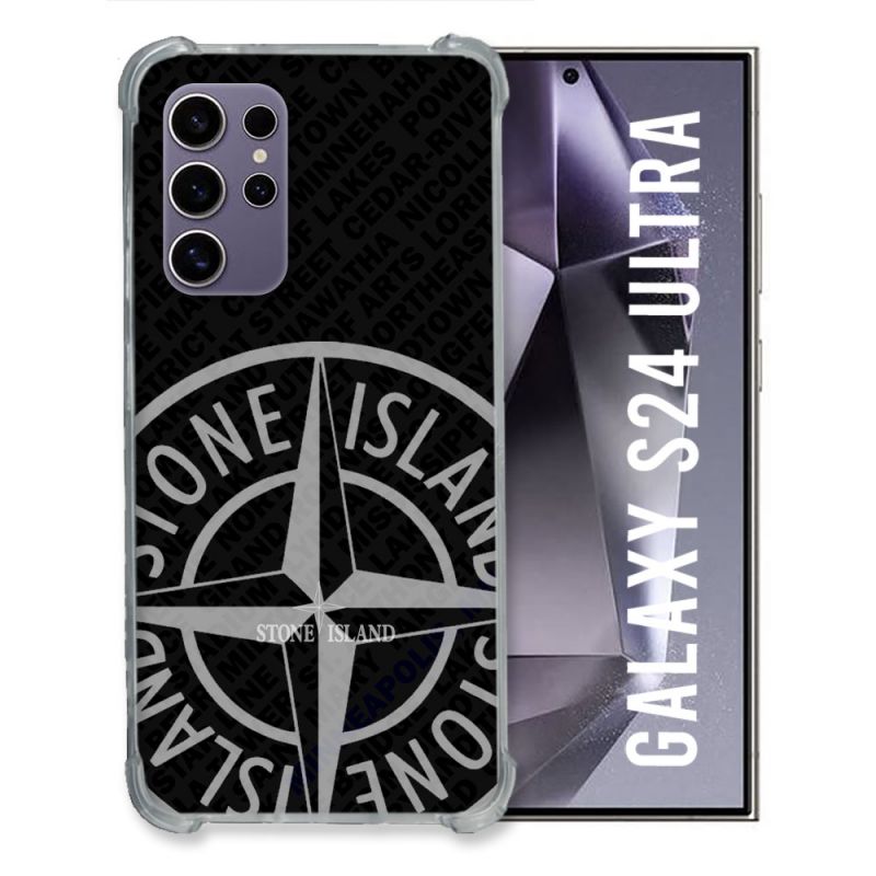 Coque Renforcée Pour Samsung Galaxy S24 Ultra Stone Island Gris