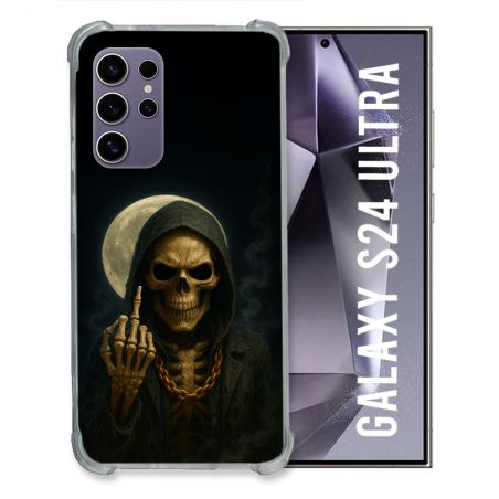 Coque Renforcée Pour Samsung Galaxy S24 Ultra Tete de Mort Doigt 2026