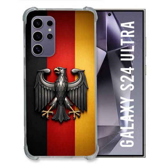 Coque Renforcée Pour Samsung Galaxy S24 Ultra Voyage Drapeau Allemagne