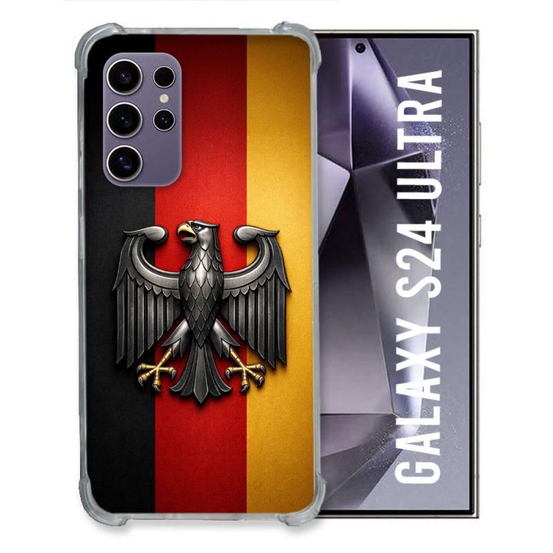 Coque Renforcée Pour Samsung Galaxy S24 Ultra Voyage Drapeau Allemagne