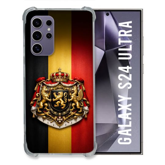 Coque Renforcée Pour Samsung Galaxy S24 Ultra Voyage Drapeau Belgique