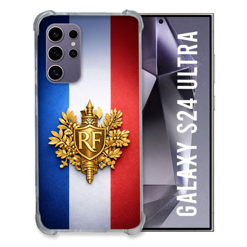 Coque Renforcée Pour Samsung Galaxy S24 Ultra Voyage Drapeau France