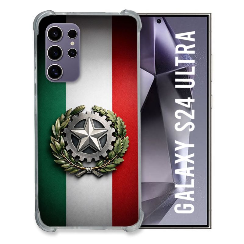 Coque Renforcée Pour Samsung Galaxy S24 Ultra Voyage Drapeau Italie