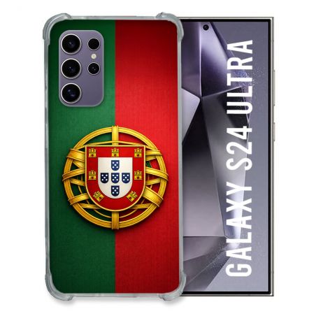 Coque Renforcée Pour Samsung Galaxy S24 Ultra Voyage Drapeau Portugal