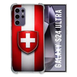 Coque Renforcée Pour Samsung Galaxy S24 Ultra Voyage Drapeau Suisse