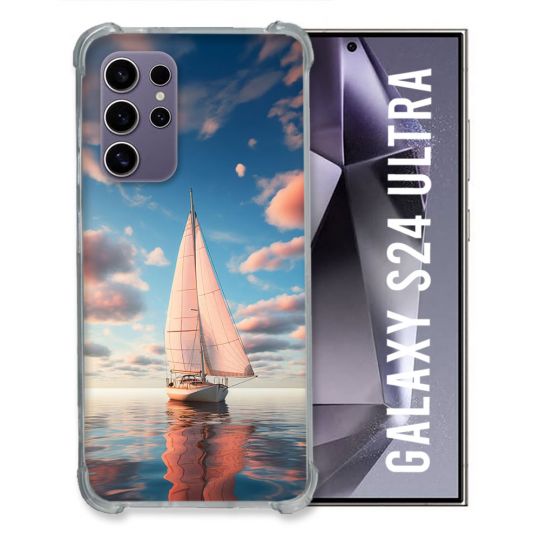 Coque Renforcée Pour Samsung Galaxy S24 Ultra Voyage Voilier Reflet