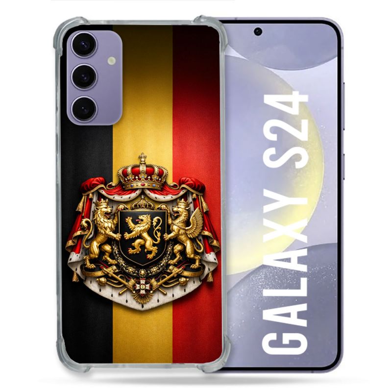 Coque Renforcée Pour Samsung Galaxy S24 Voyage Drapeau Belgique