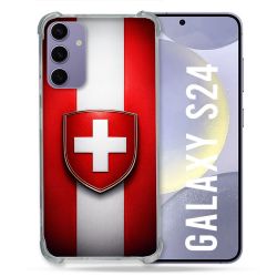 Coque Renforcée Pour Samsung Galaxy S24 Voyage Drapeau Suisse