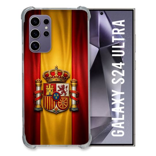 Coque Renforcée Pour Samsung Galaxy S24 Ultra Voyage Drapeau Espagne