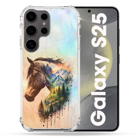Coque Renforcée Pour Samsung Galaxy S25 Animal Cheval Montagne