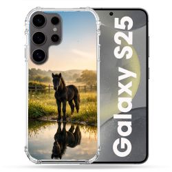 Coque Renforcée Pour Samsung Galaxy S25 Animal Cheval Reflet