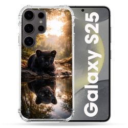 Coque Renforcée Pour Samsung Galaxy S25 Animal Panthère Reflet