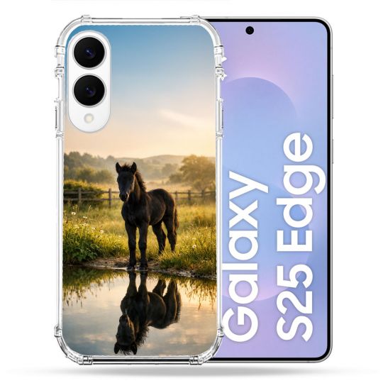 Coque Renforcée Pour Samsung Galaxy S25 EDGE Animal Cheval Reflet
