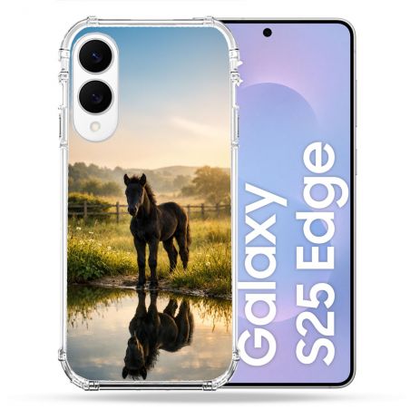 Coque Renforcée Pour Samsung Galaxy S25 EDGE Animal Cheval Reflet