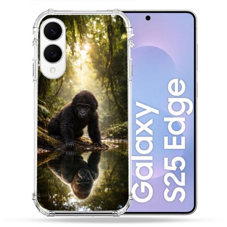 Coque Renforcée Pour Samsung Galaxy S25 EDGE Animal Gorille Reflet