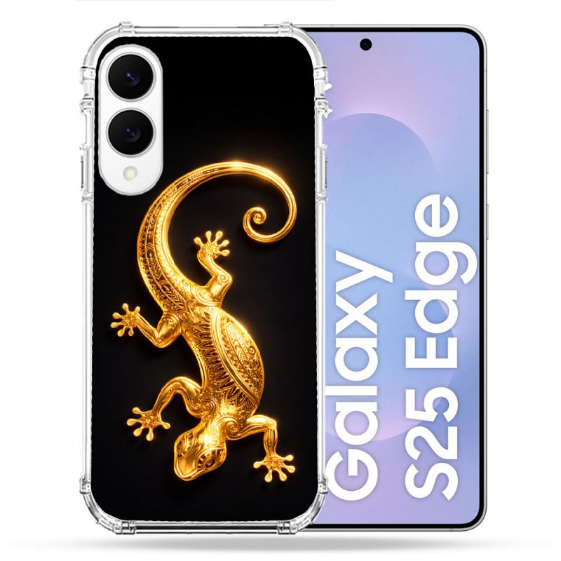 Coque Renforcée Pour Samsung Galaxy S25 EDGE Animal Lezard Noir 2026