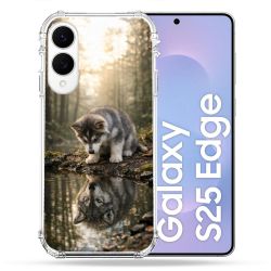 Coque Renforcée Pour Samsung Galaxy S25 EDGE Animal Loup Reflet