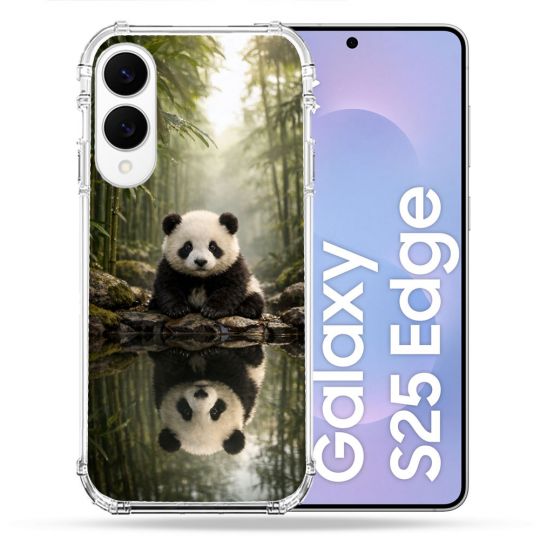 Coque Renforcée Pour Samsung Galaxy S25 EDGE Animal Panda Reflet