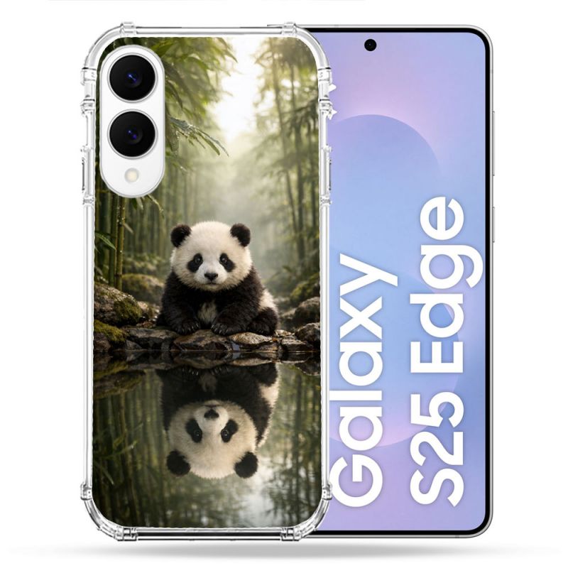 Coque Renforcée Pour Samsung Galaxy S25 EDGE Animal Panda Reflet