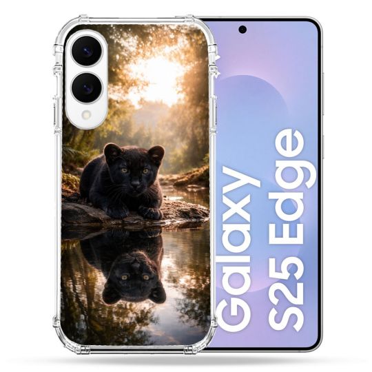 Coque Renforcée Pour Samsung Galaxy S25 EDGE Animal Panthère Reflet