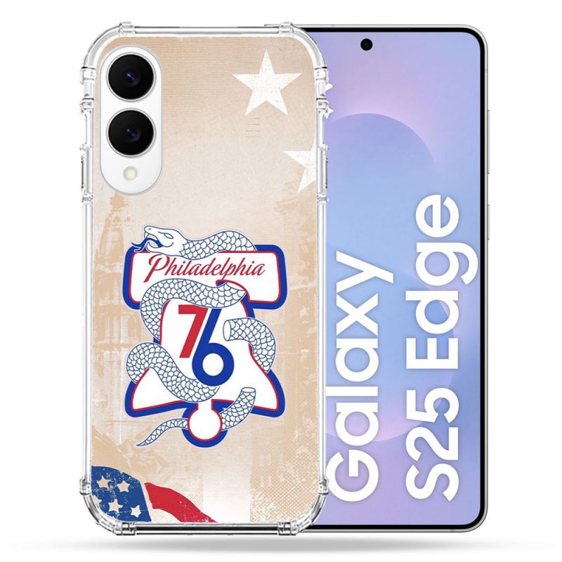 Coque Renforcée Pour Samsung Galaxy S25 EDGE Basket Philadelphia 76ers