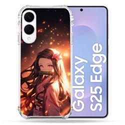 Coque Renforcée Pour Samsung Galaxy S25 EDGE Manga Demon Slayer Nezuko Rose