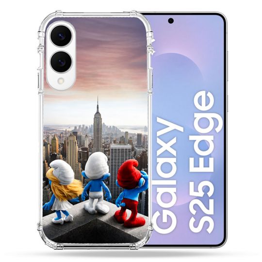 Coque Renforcée Pour Samsung Galaxy S25 EDGE Schtroumpfs New York