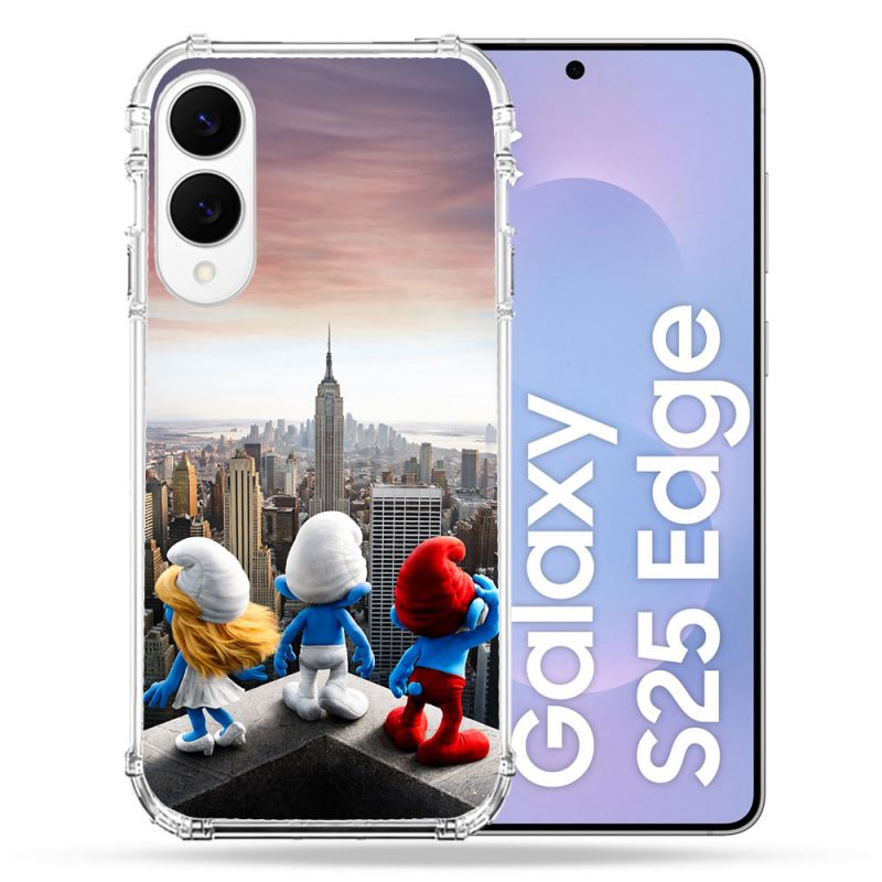 Coque Renforcée Pour Samsung Galaxy S25 EDGE Schtroumpfs New York