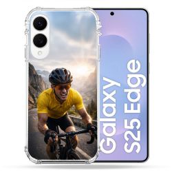 Coque Renforcée Pour Samsung Galaxy S25 EDGE Sport Cyclisme Maillot Jaune