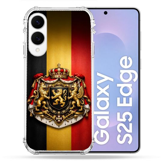 Coque Renforcée Pour Samsung Galaxy S25 EDGE Voyage Drapeau Belgique