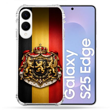 Coque Renforcée Pour Samsung Galaxy S25 EDGE Voyage Drapeau Belgique