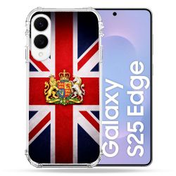 Coque Renforcée Pour Samsung Galaxy S25 EDGE Voyage Drapeau Grande Bretagne UK