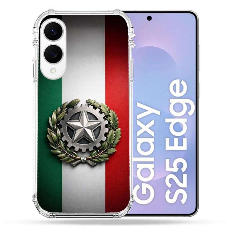 Coque Renforcée Pour Samsung Galaxy S25 EDGE Voyage Drapeau Italie